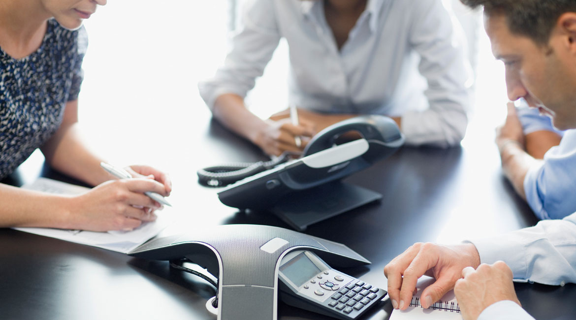 group sitting in on conference call